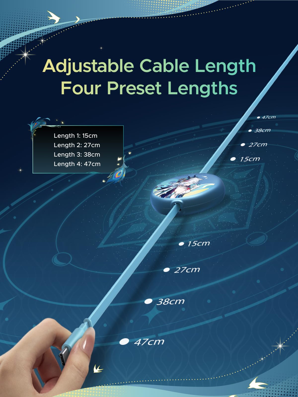 UGREEN Nexode Retractable USB-C Cable Honkai: Star Rail Edition