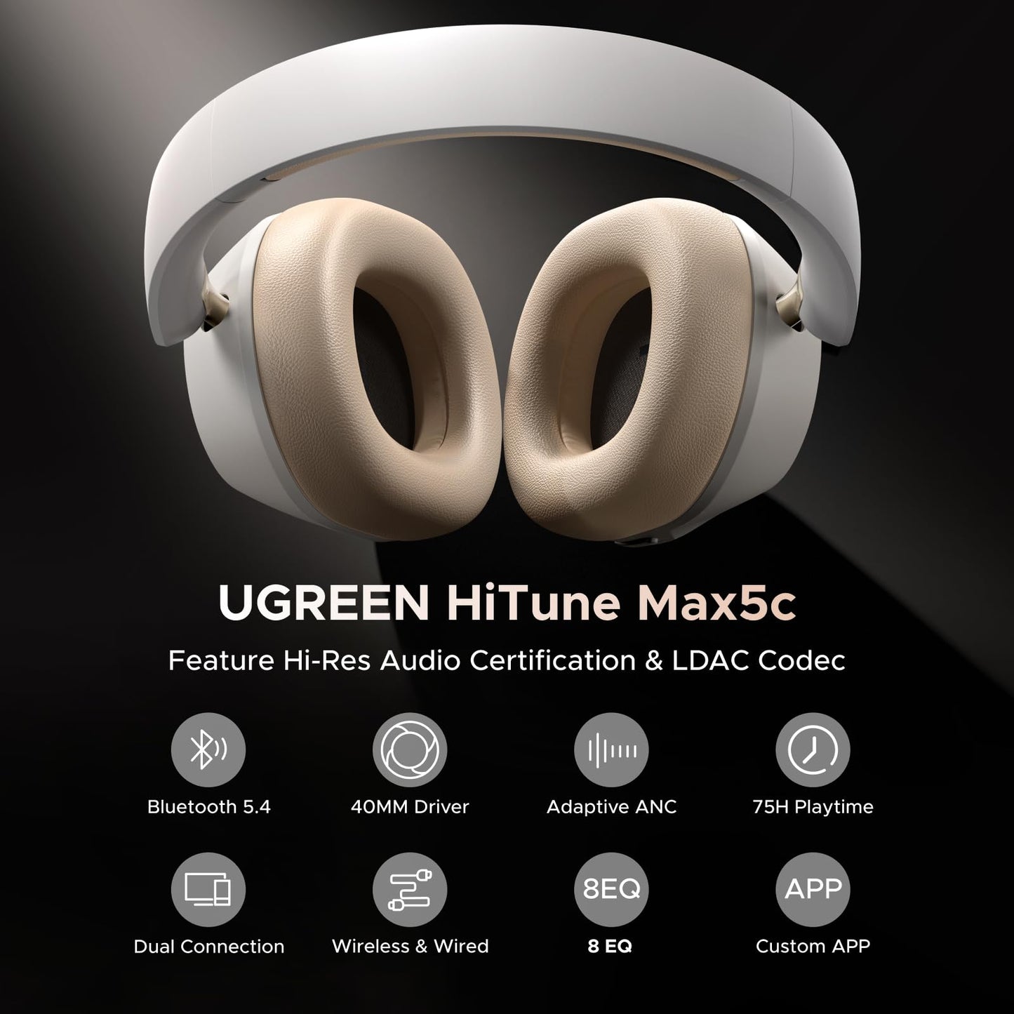 UGREEN HiTune MAX 5C Bluetooth Headphones White