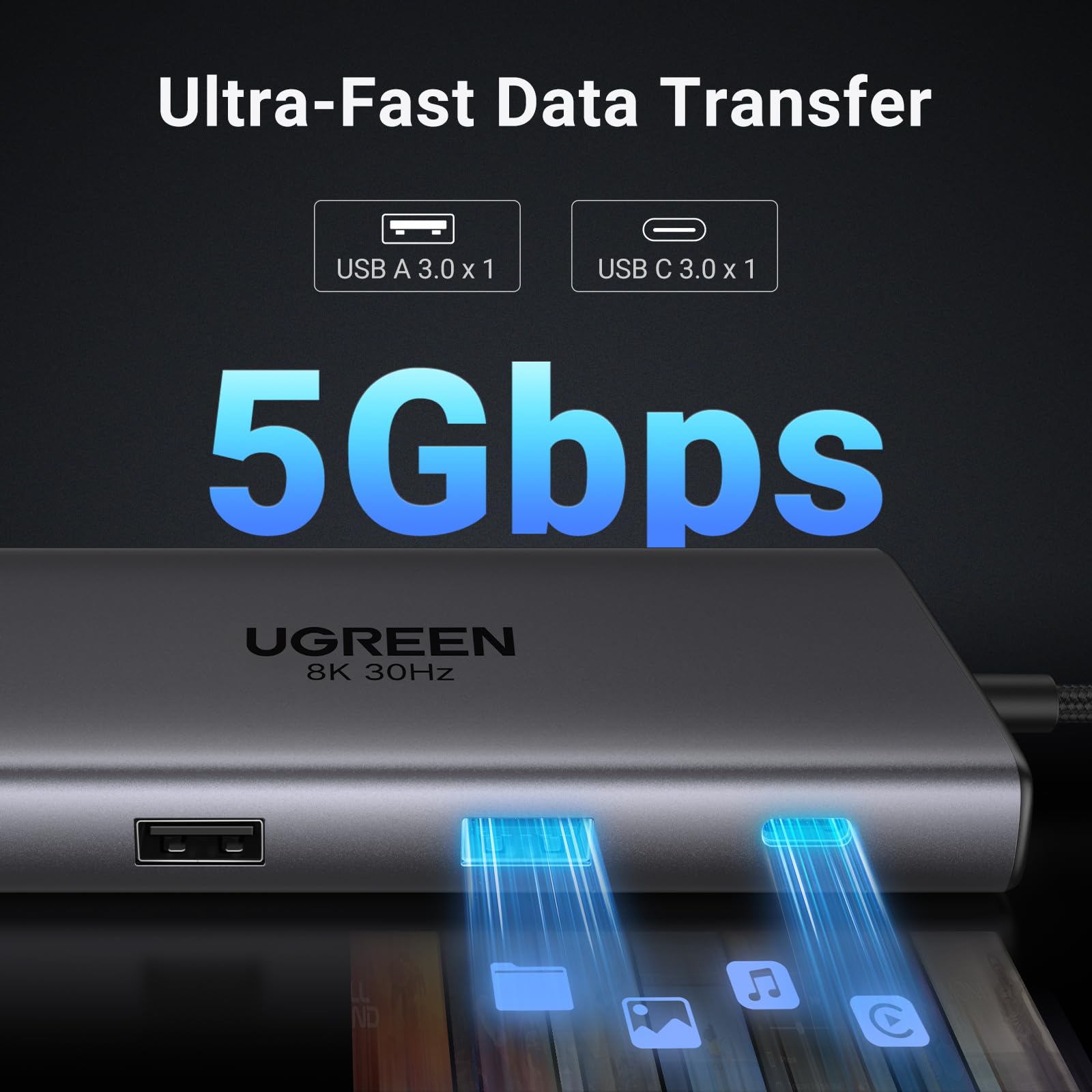 UGREEN Revodok Pro 210 USB-C Hub 10-in-1 (1 × 4K@60Hz, 1 × 8K@30Hz