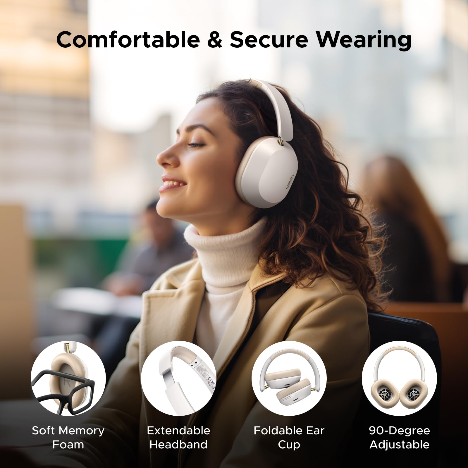 UGREEN HiTune MAX 5C Bluetooth Headphones White – UGREEN Official Site
