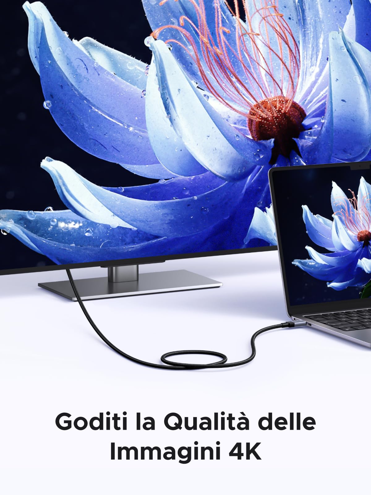 UGREEN Cavo USB C Video 4K@60Hz, USB 3.2 10Gbps, 240W