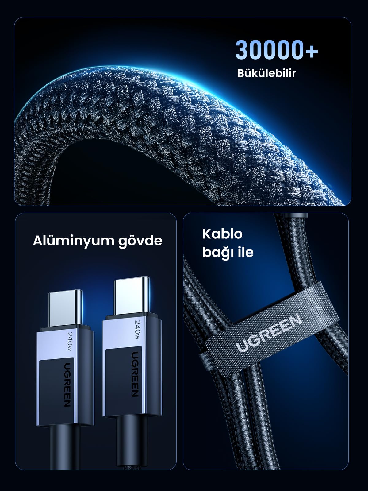 UGREEN USB-C’den USB-C’ye Kablo