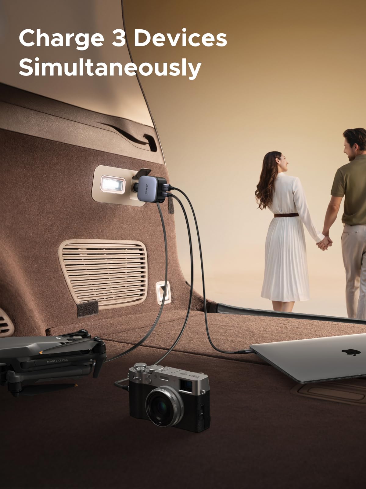 UGREEN Nexode Sạc Ô Tô 90W kèm Cáp USB-C Thu Gọn