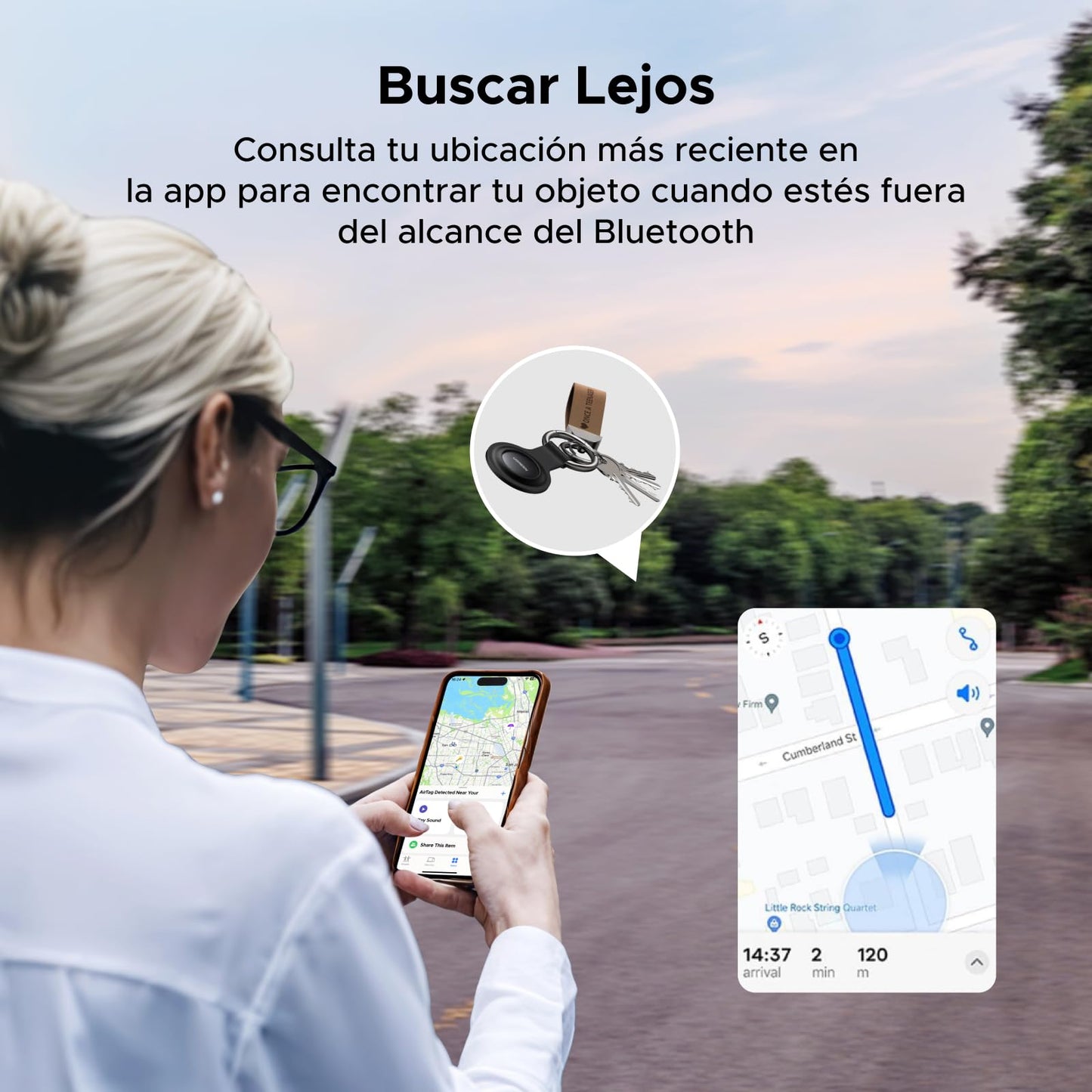 UGREEN FineTrack Mini Tag Localizador Bluetooth SmartTag Tracker Soporte iOS Batería de 18 Meses Rastreador