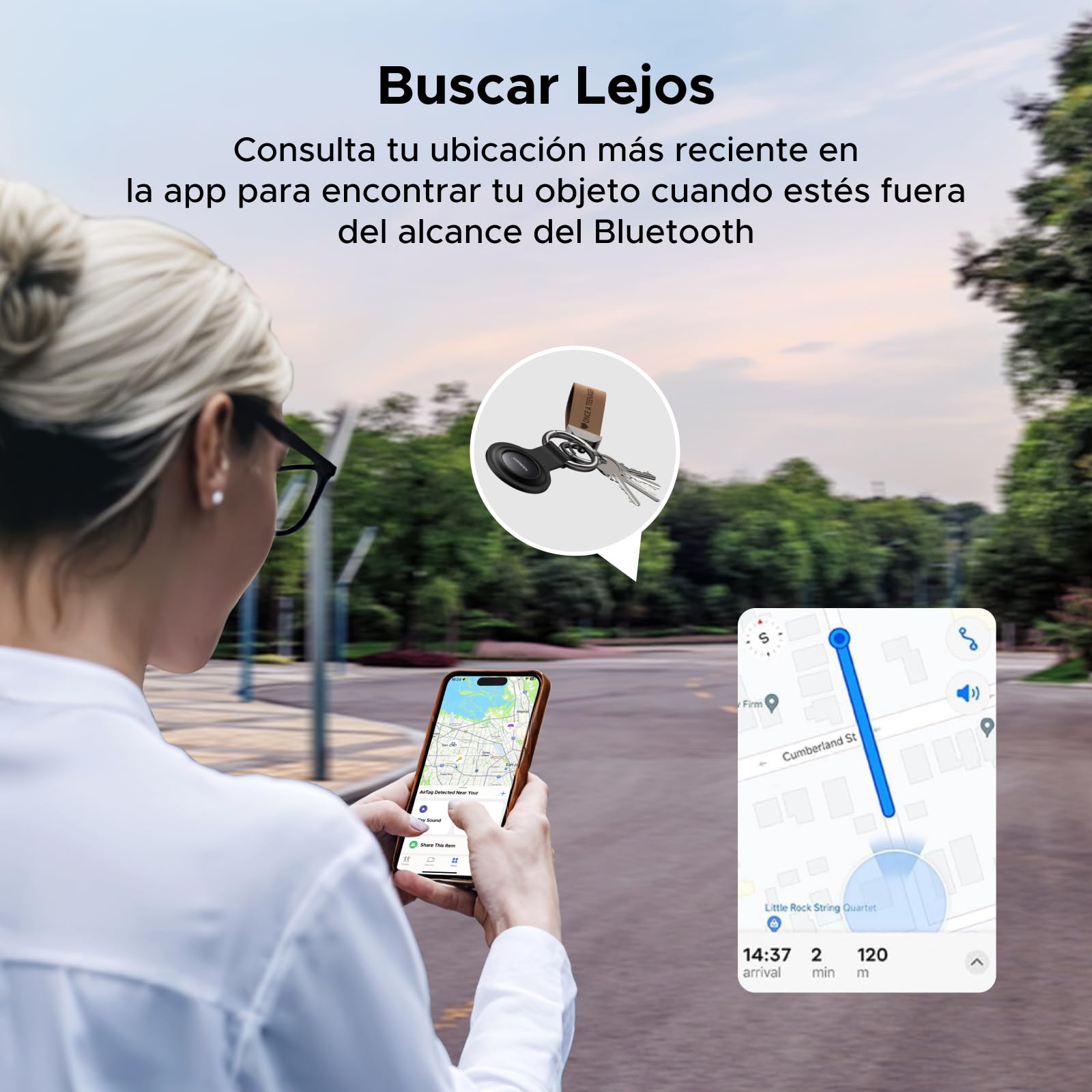 UGREEN FineTrack Mini Tag Localizador Bluetooth SmartTag Tracker Soporte iOS Batería de 18 Meses Rastreador