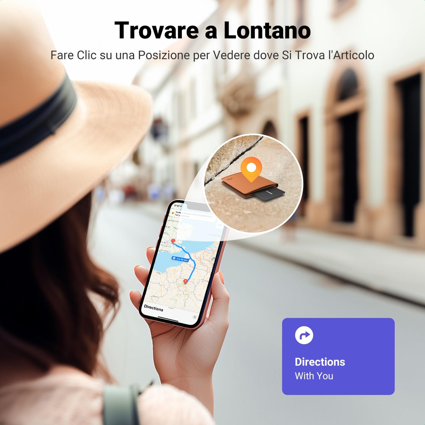 UGREEN FineTrack Slim Smart Finder Localizzatore Supporto iOS Tracker Bluetooth Card Scheda Localizzazione