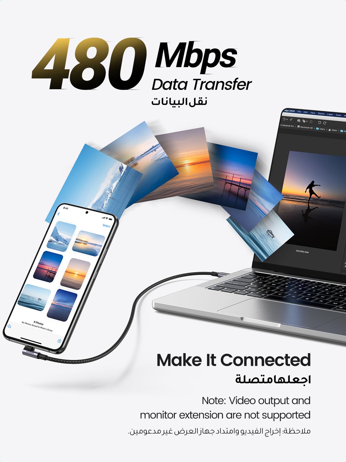 UGREEN USB C to USB C Cable Right Angle 2M 100W 5A PD Fast Charge Type 90 Degree Power Data Lead Compatible with iPhone 17-15 Series, MacBook Pro/Air,iPad Pro,Samsung S25/24/ultra,Huawei Lenovo Dell