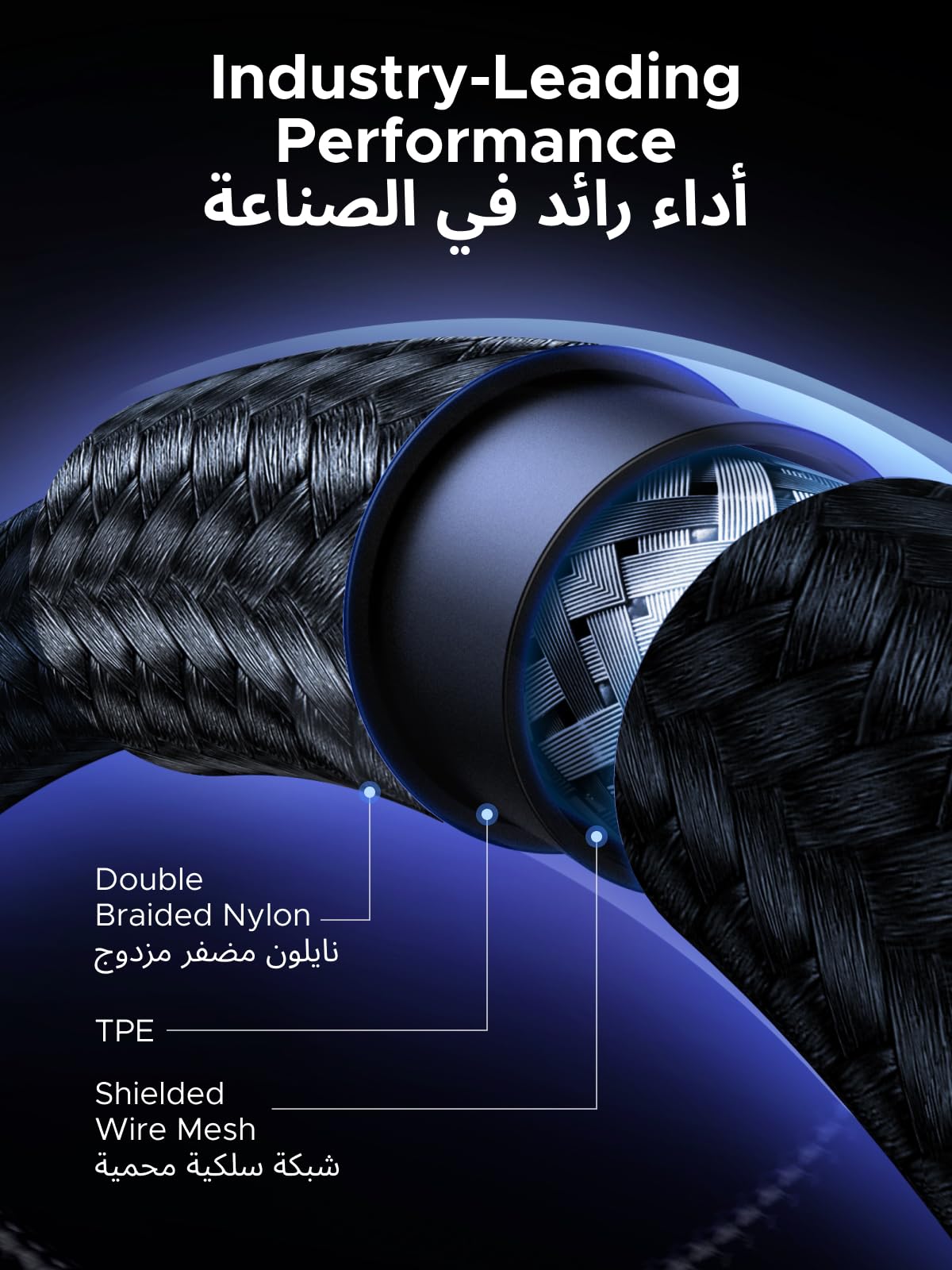 UGREEN كابل USB-C بقدرة 60 واط بسرعة 480 ميجابت/ث