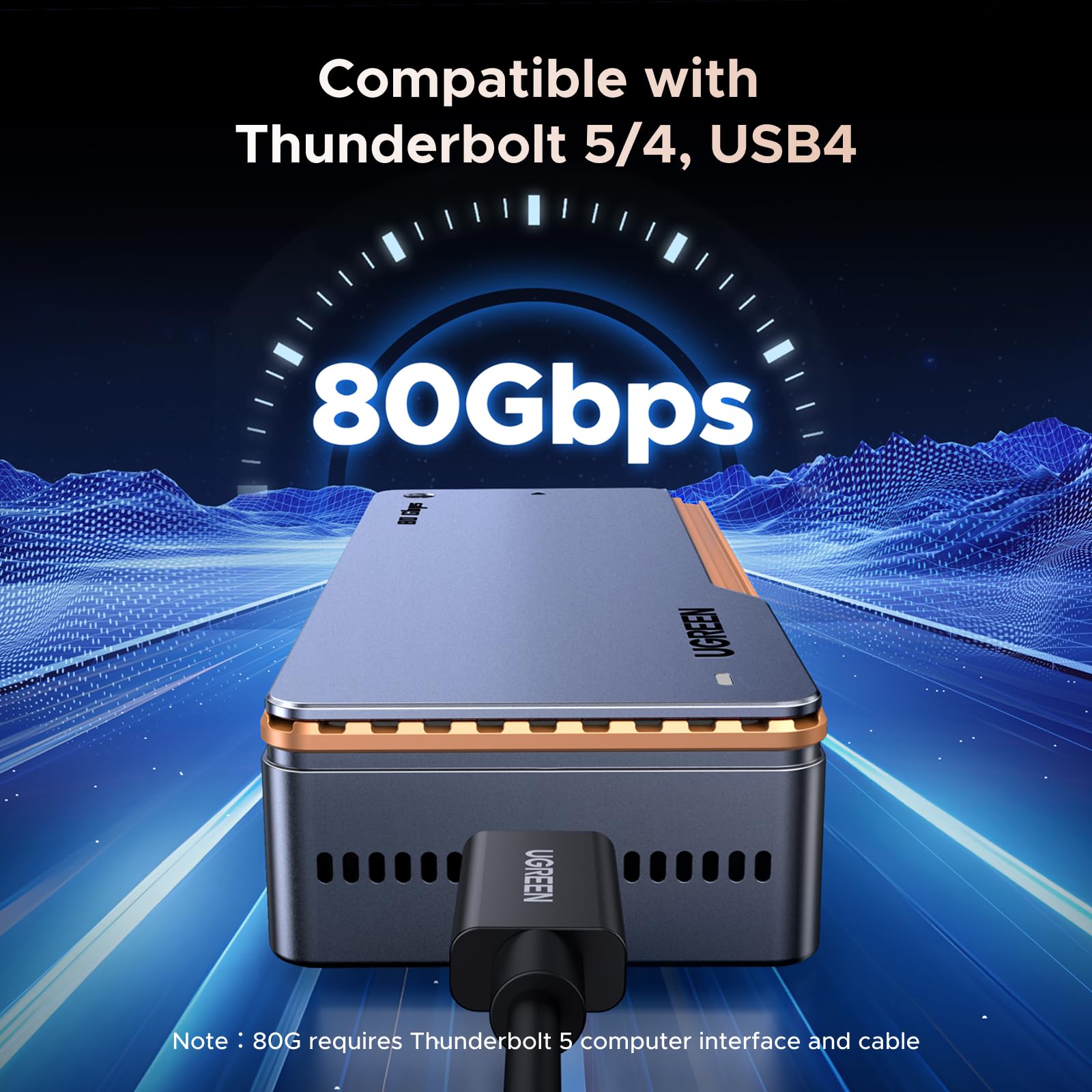 UGREEN 80Gbps M.2 NVMe SSD Enclosure with Cooling Fan – UGREEN