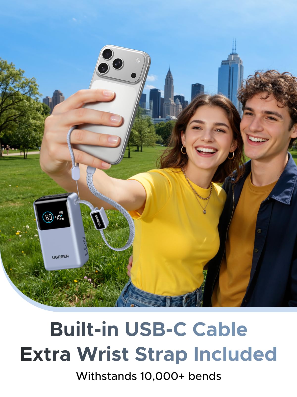 UGREEN Nexode Power Bank 10000mAh 55W with Built-in USB-C Cable