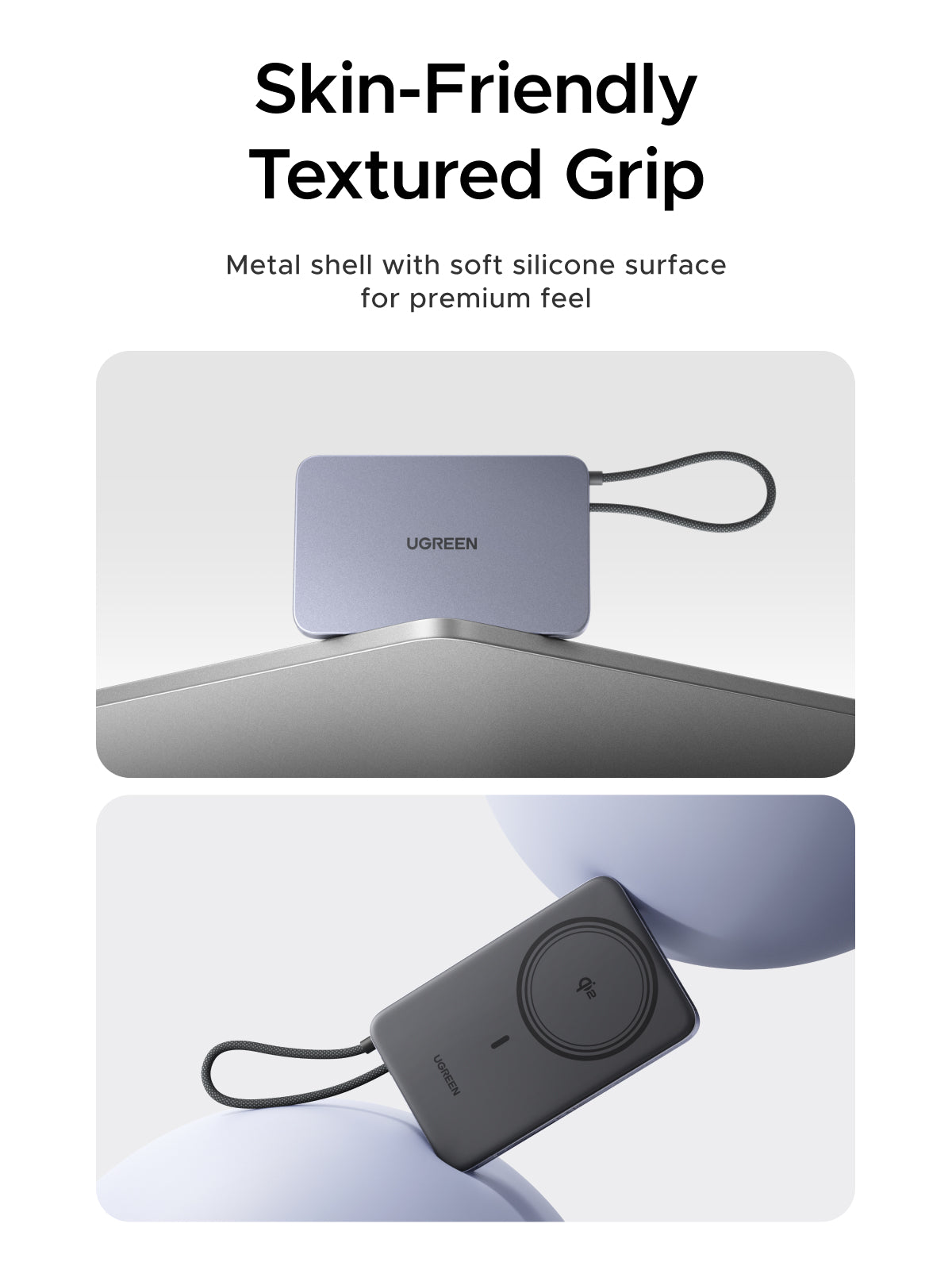 UGREEN MagFlow Air Magnetic Power Bank 10000mAh 15W Space Gray