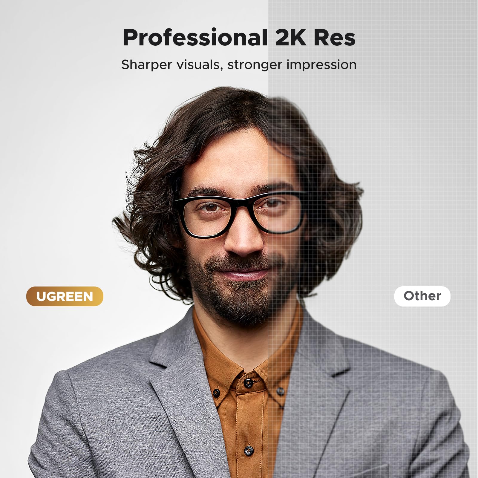 UGREEN 2K Webcam, Webcam for PC Ultra HD 1440P Computer Camera with Microphone,