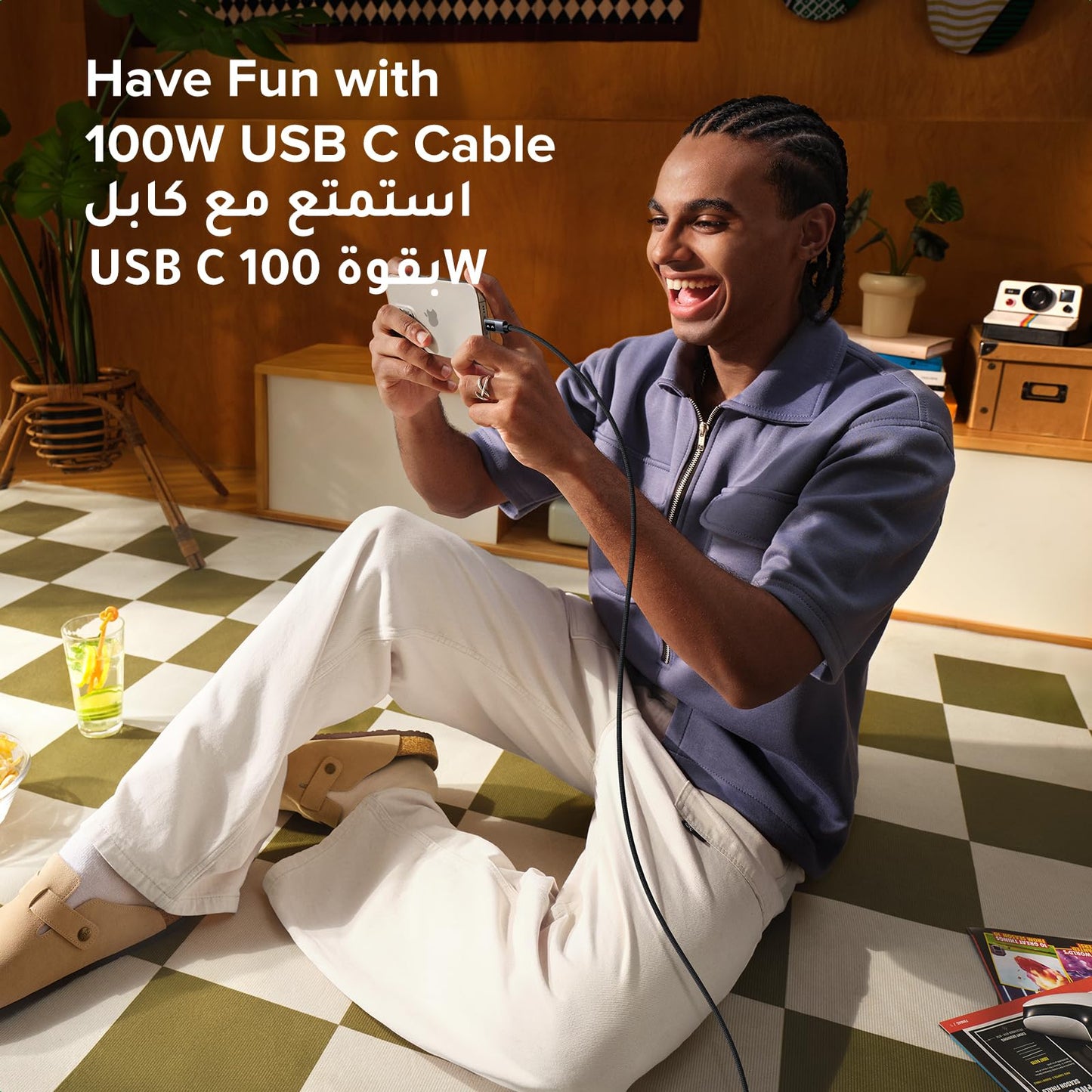 UGREEN Uno كابل USB-C إلى USB-C بقدرة 100 واط