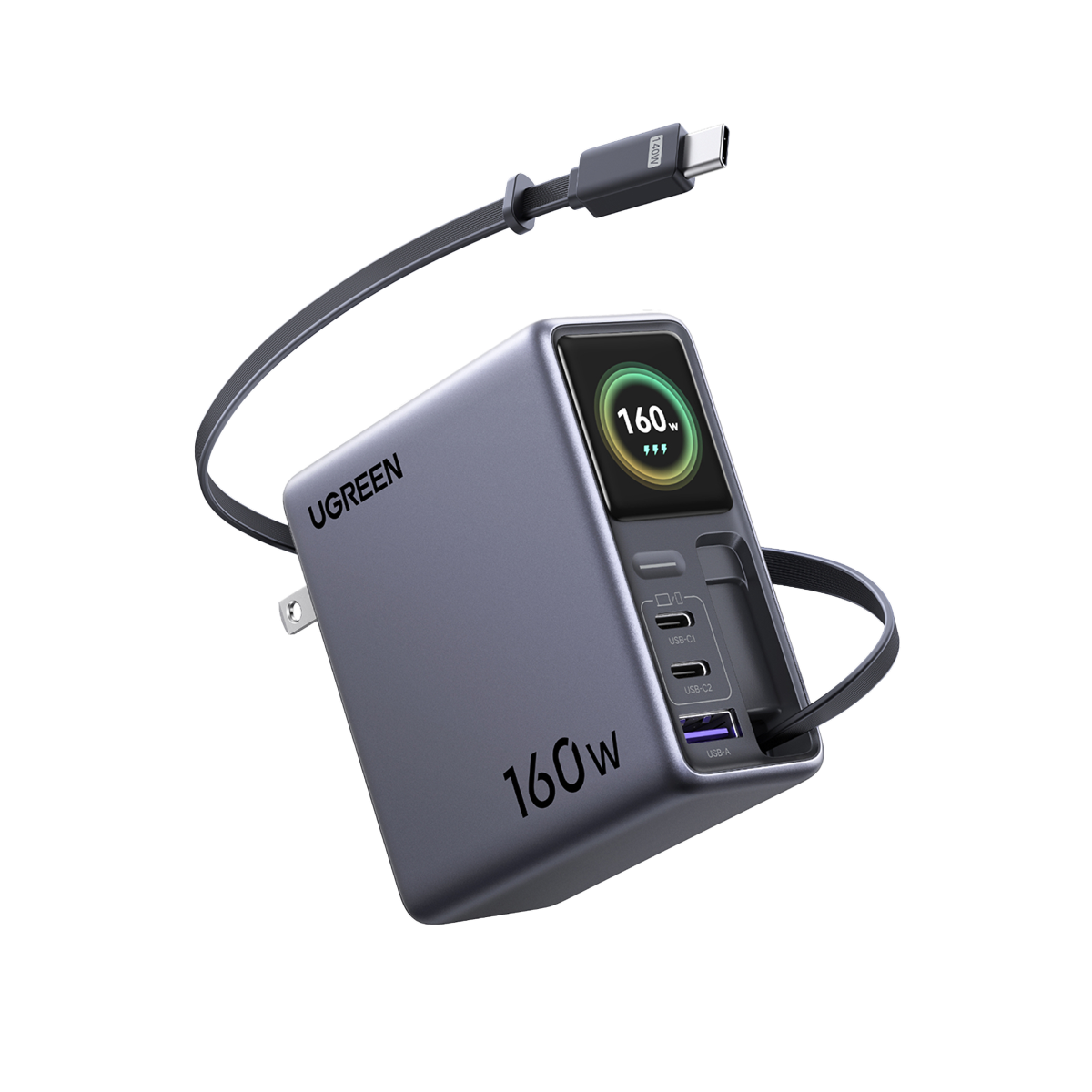 UGREEN Nexode Pro 160W Charger with Retractable Cable