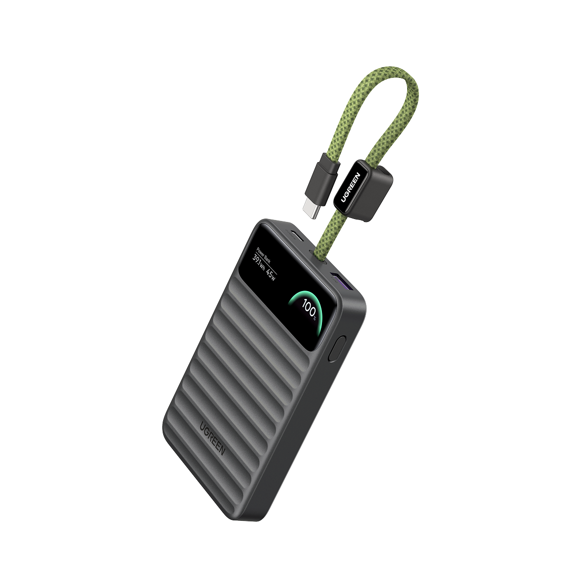 Sạc dự phòng UGREEN Nexode 10000mAh 45W tích hợp cáp USB-C và màn hình thông minh