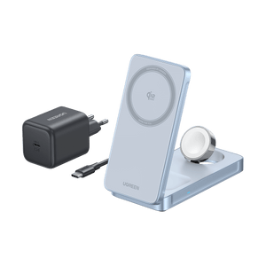 UGREEN MagFlow 3-in-1 Magnetic Wireless Charger (Qi2 25W, MagSafe-Compatible)