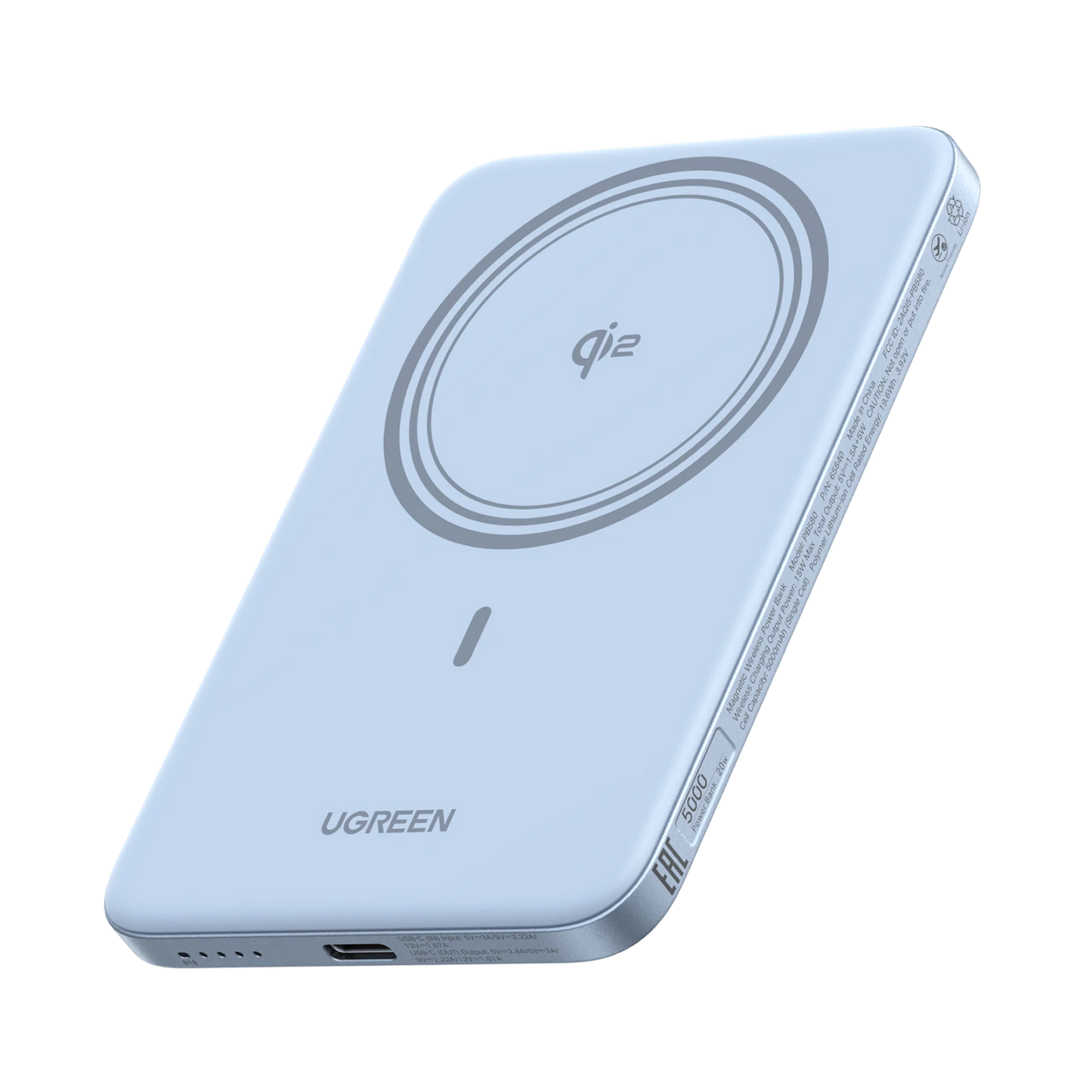 UGREEN MagFlow Air Magnetic Power Bank (5000mAh, Qi2 15W)