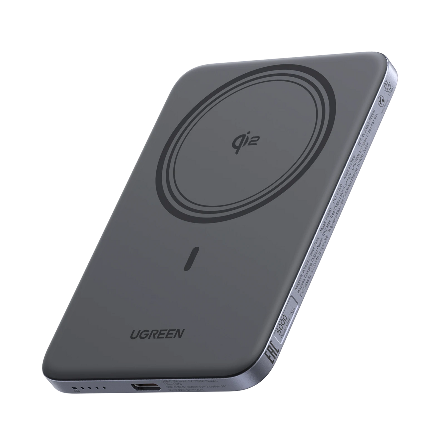 UGREEN MagFlow Air Magnetic Power Bank (5000mAh, Qi2 15W)