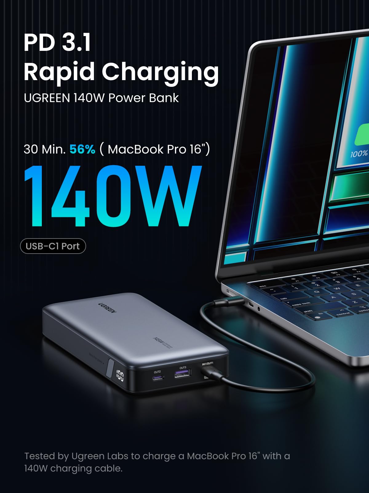 145W 25000mah power bank for Laptop Bundle | UGREEN US