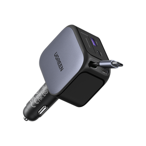 UGREEN Nexode Car Charger 145W with Retractable USB-C Cable