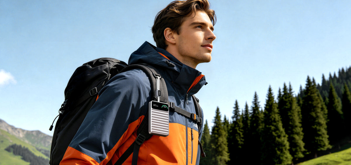 A UGREEN power bank featuring DymondCell™ technology—perfect for business trips and travel.