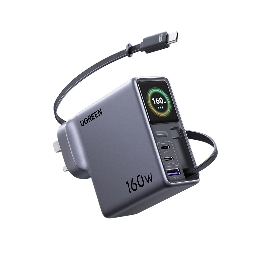 UGREEN Nexode Pro 160W Charger with Retractable USB-C Cable