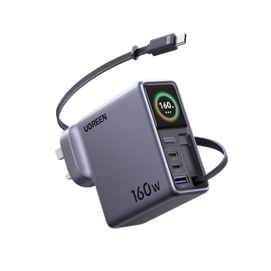 UGREEN Nexode Pro 160W Charger with Retractable USB-C Cable