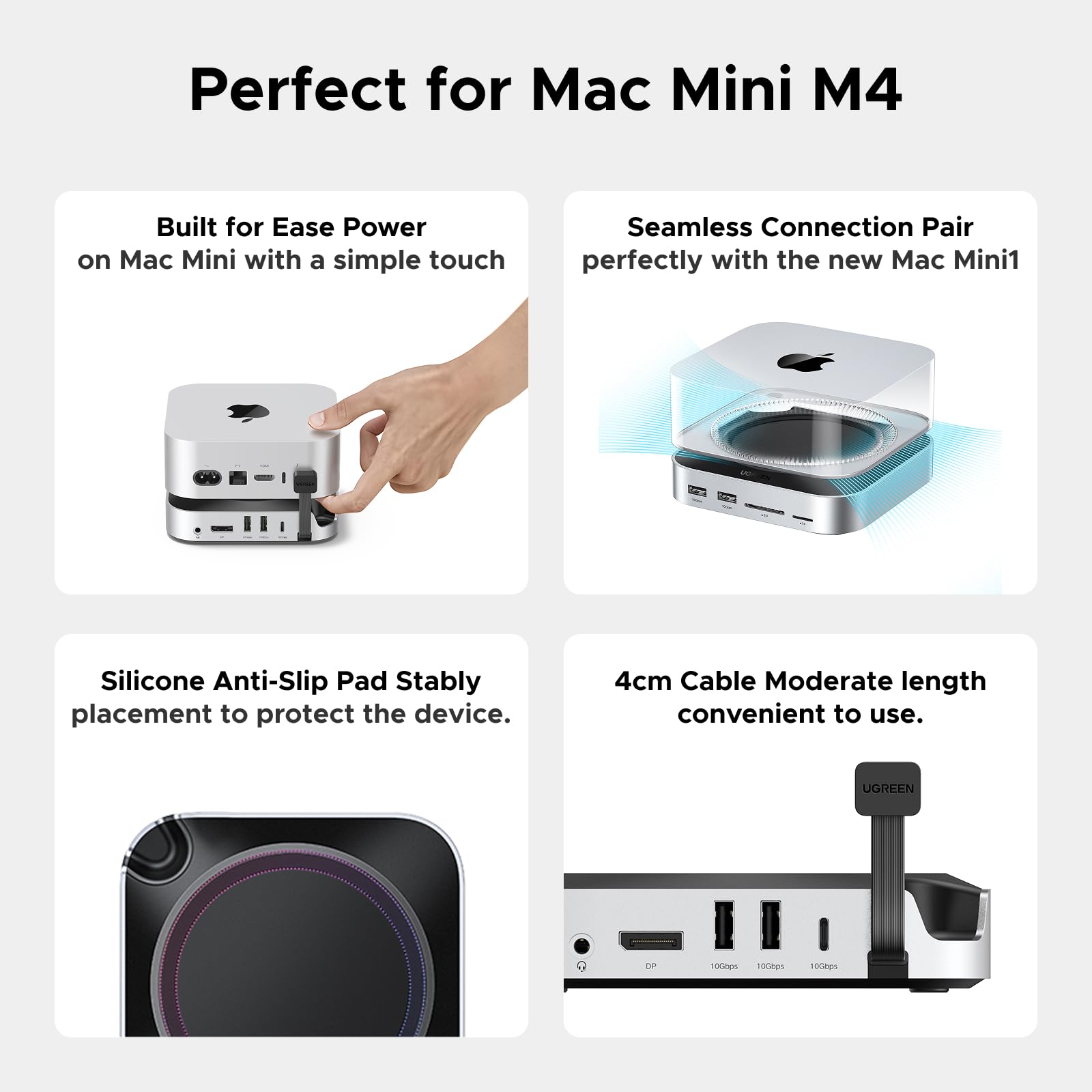 UGREEN Mac Mini Expansion Dock - 8TB SSD, 10G Ports & 4K