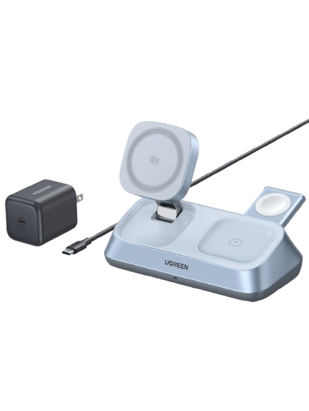UGREEN MagFlow 3-in-1 Magnetic Wireless Charger (Qi2 25W, MagSafe-Compatible)