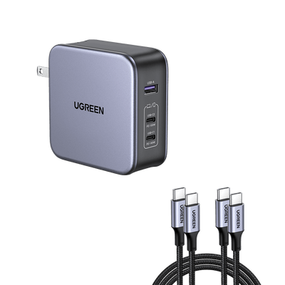 UGREEN Nexode 140W USB C GaN Charger-3 Ports Wall Charger Bundle