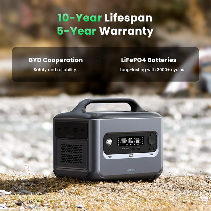 Ugreen PowerRoam Power Station - LiFePO4 batteries, 10-year lifespan