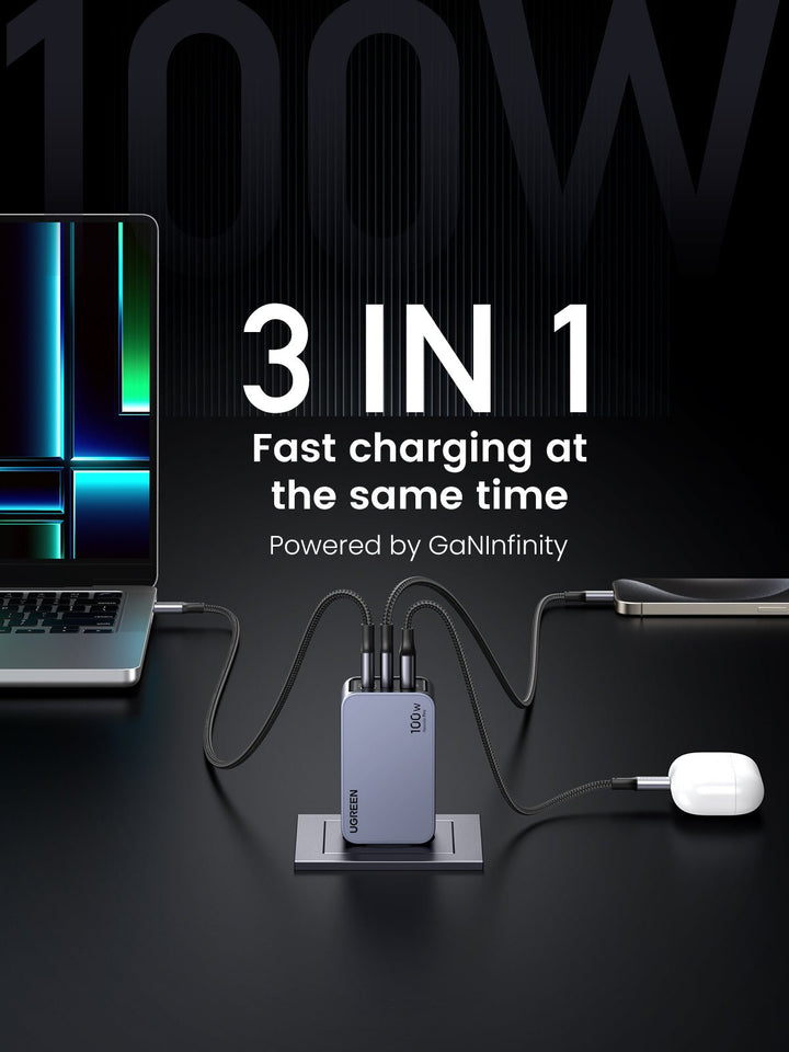 UGREEN 100W GaN Fast Charger Can Charge MacBook, iPhone, iPad And Watch At  The Same Time - iOS Hacker