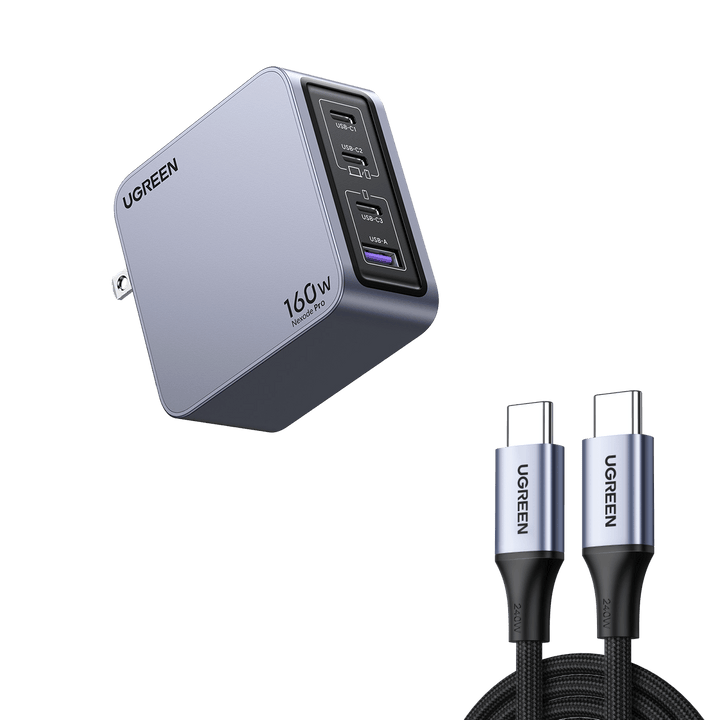 UGREEN Nexode Pro 160W 4-Port GaN Fast Charger with 240W USB-C Cable