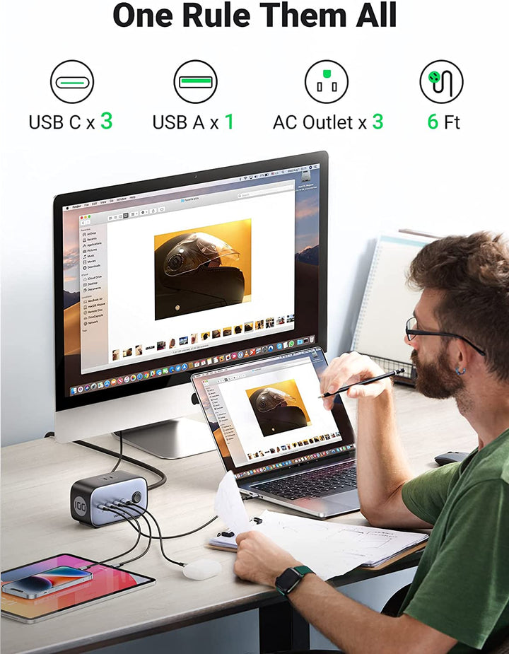 Ugreen 100W 4-Port USB C Desktop Charger black