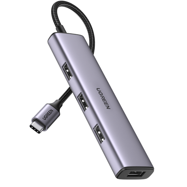 Ugreen USB-C vers HDMI + 3x USB-A 3.0 + Jack 3.5 mm + Hub USB-C PD – gris -  Gris