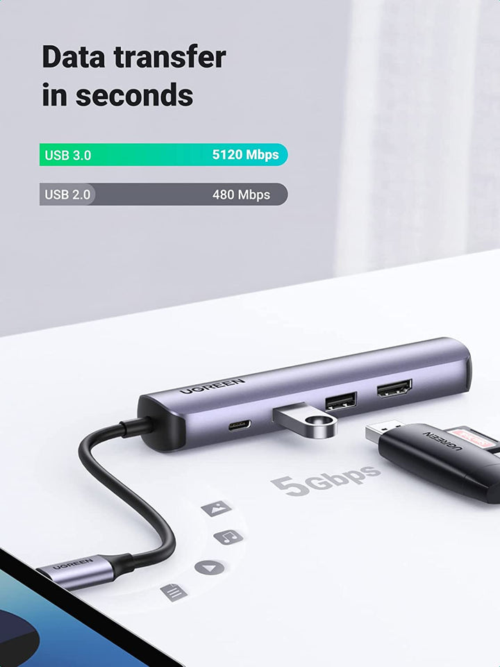  UGREEN Revodok 105 USB C Hub 5 in 1 Multiport Adapter