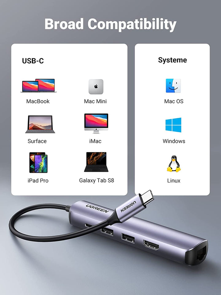 UGREEN USB 3.0 to Gigabit Ethernet Adapter for Laptop, PC, MacBook -  Compatible with Nintendo Switch, Windows, macOS, Linux