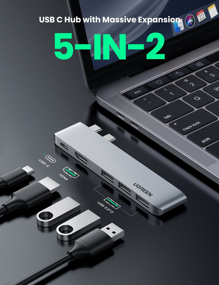 UGREEN Adaptador USB C a USB (paquete de 2), adaptador USB C macho a USB  3.0 hembra compatible con MacBook Pro 2021 MacBook Air 2022, iPad Pro 2021  y