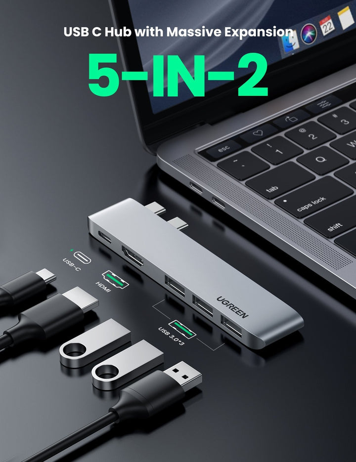 Hub USB C ADEQWAT Macbook Pro USB-C 5 en 1