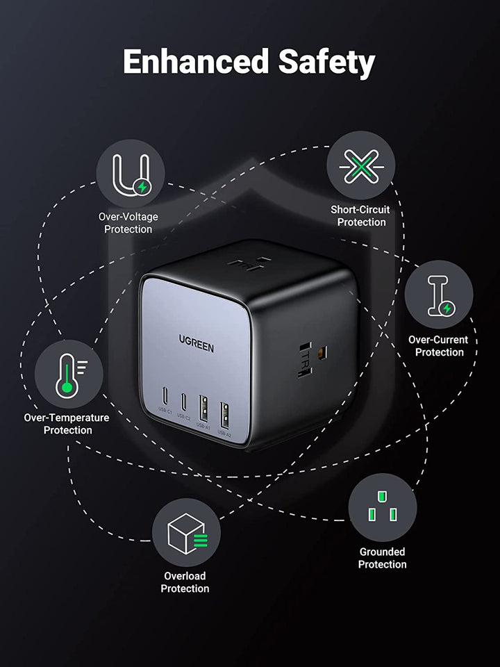 UGREEN DigiNest Cube 7 en 1 Multiprise USB Cube 3 Prises avec 65W