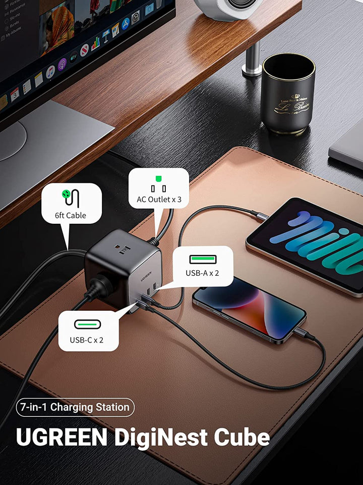 UGREEN 65W USB C Charger, Nexode 4 Ports Charging Station, Fast