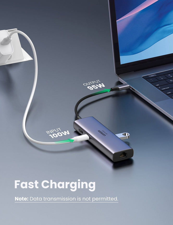 ADAPTATEUR UGREEN USB-C MULTIFONCTION AVEC INTERFACE ETHERNET