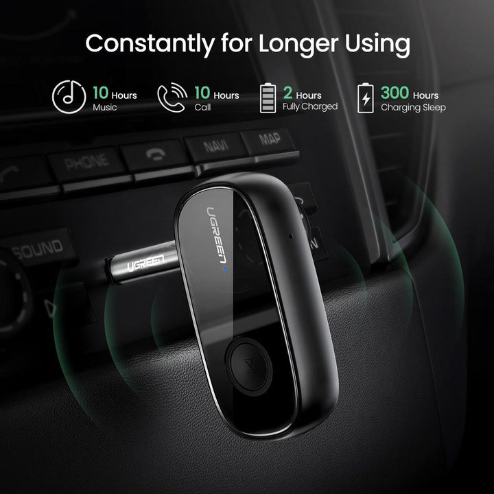 UGREEN Bluetooth Wireless Audio Receiver, with Built-in Microphone for Car  Speaker and Home Audio, 3.5mm 