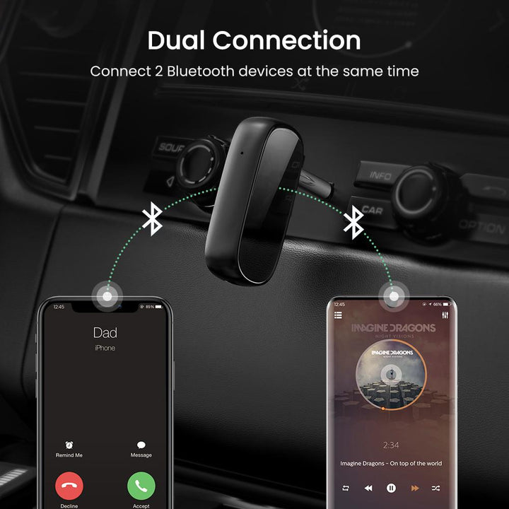 Ugreen Bluetooth 5.0 audio receiver AUX aptX, aptX LL mini headphone jack  black (70304) - B2B wholesaler.hurtel.com