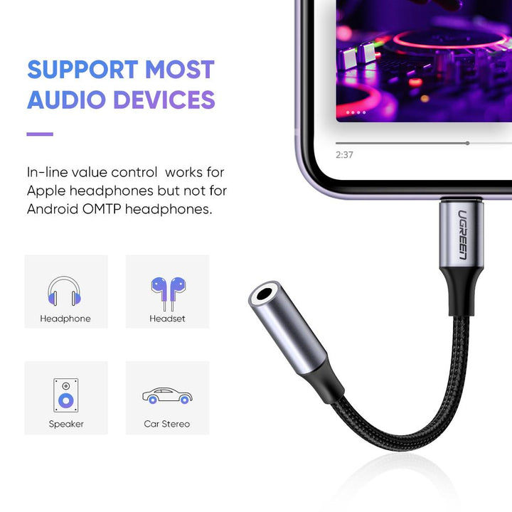 3.5 mm Audio Cable With Lightning Connector