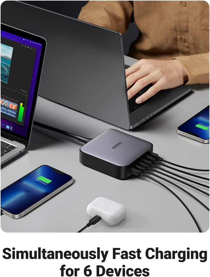 Ugreen Nexode 200W USB C GaN Charger-6 Ports Desktop charger