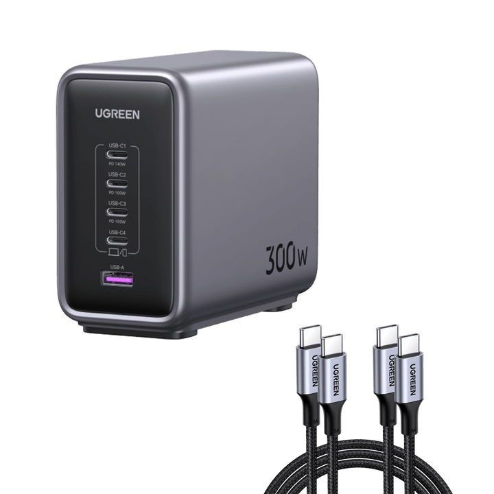 UGREEN Nexode Pro 160W 4-Port GaN Vegglader med 240W USB-C Kabel 