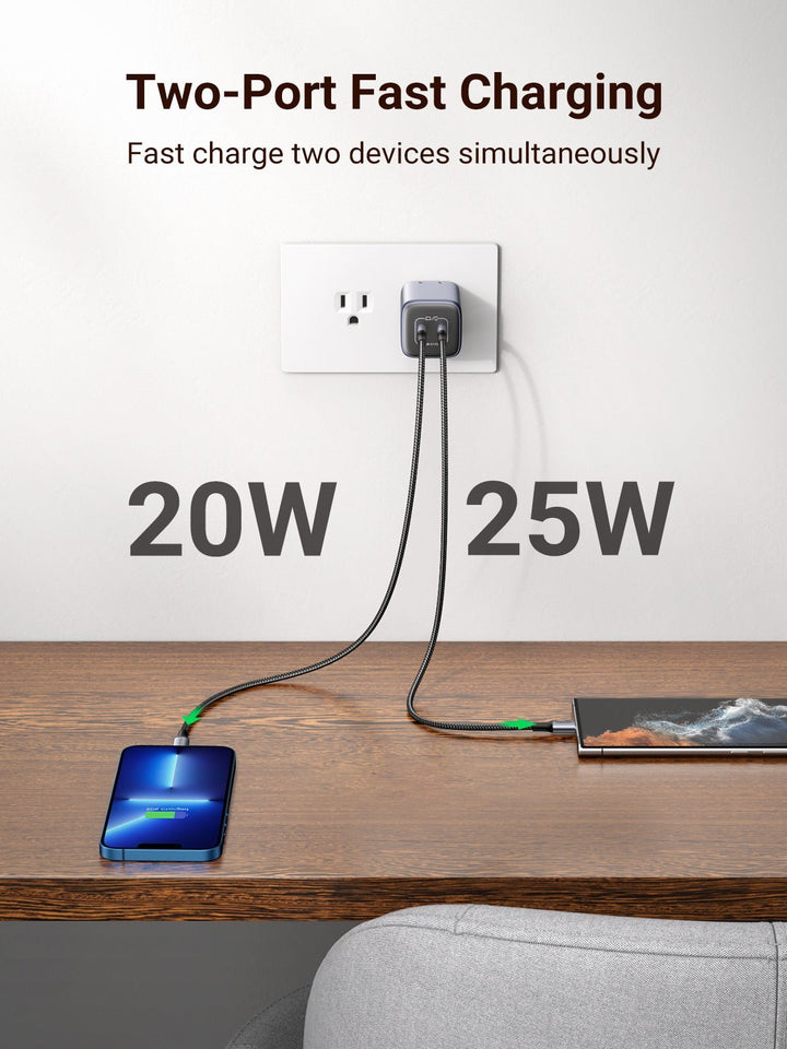 Ugreen Nexode 45W USB C GaN Charger-2 Ports Wall Charger