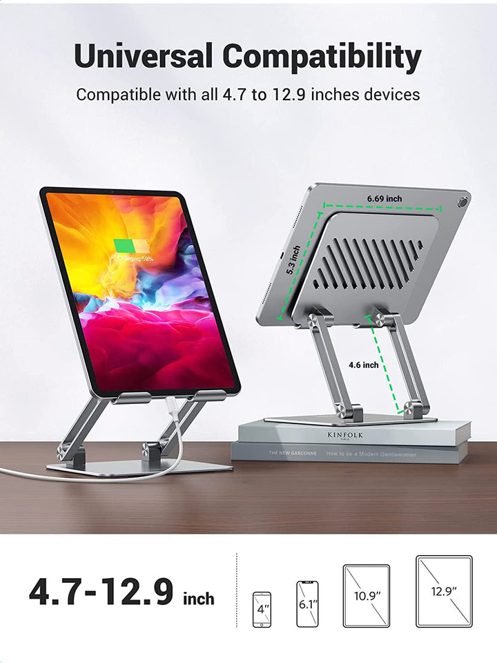 UGREEN Tablet Ständer Höhenverstellbar Halterung Aluminium Verstellbare  Höhe Halter kompatibel mit iPad Pro Air Mini 11 12.9 Galaxy Tab S9+ Redmi  Pad Huawei MatePad iPhone bis 12,9 Zoll.: : Computer & Zubehör