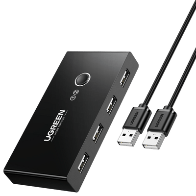 Ugreen USB 3.0 4-Port Switch With 2 Pack USB Male Cable – UGREEN